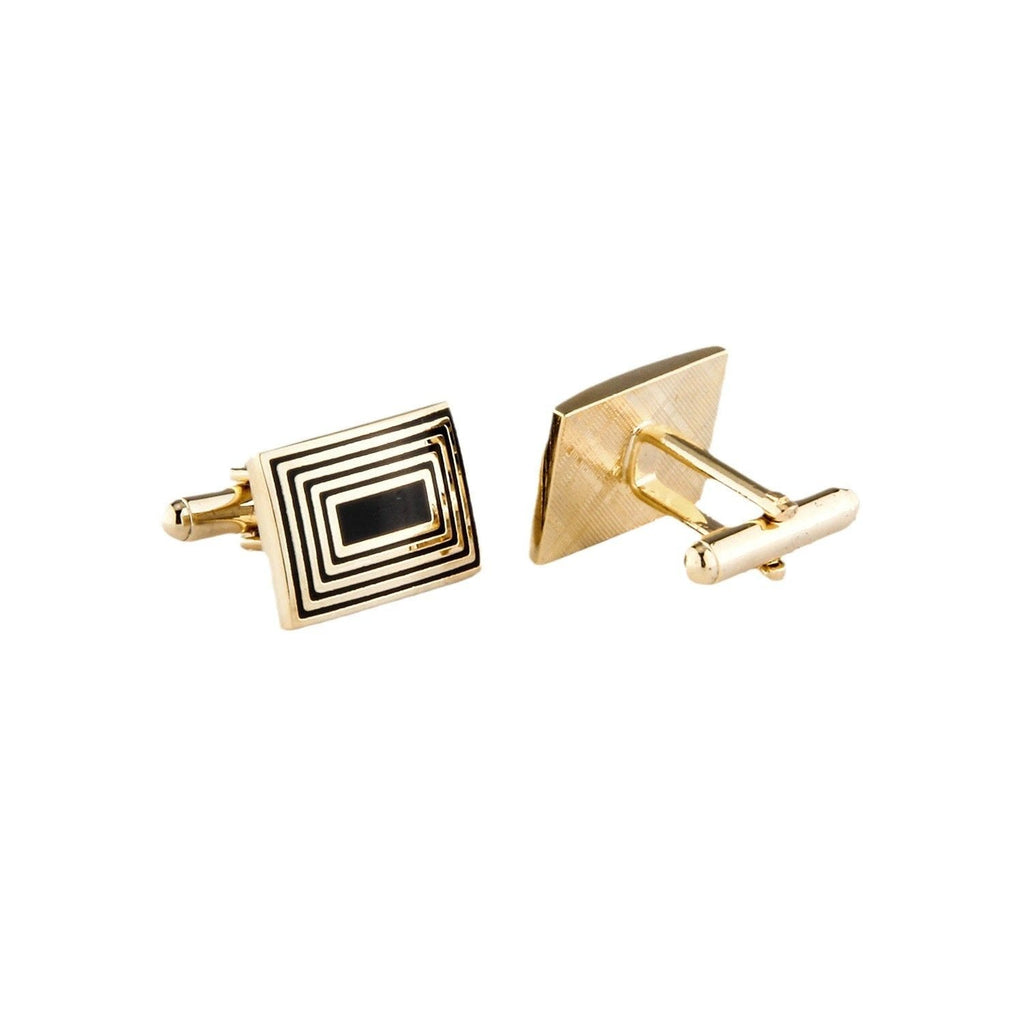 Enamel Gold Plated Copper Cufflinks For Men