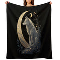 Moonlight Wolf Throw Blanket