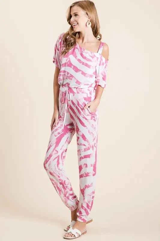 BiBi Zebra Print French Terry Stylish Two-Piece Set