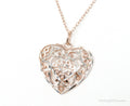 Vintage Rose Gold Vermeil Heart Sterling Silver Necklace - 18 Inch Chain