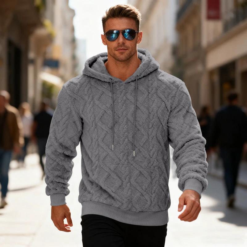 Men's Casual Heavy Double-sided Loose Pullover Hoodie