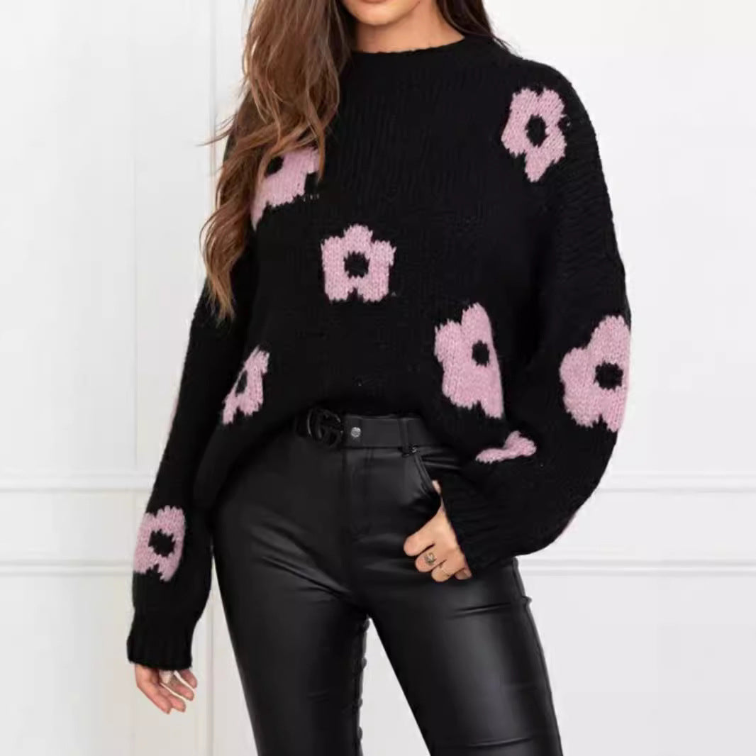 Autumn And Winter Women's Sweaters, Women's Floral Personalized Plus-size Trendy Sweaters See size chart under “more details”