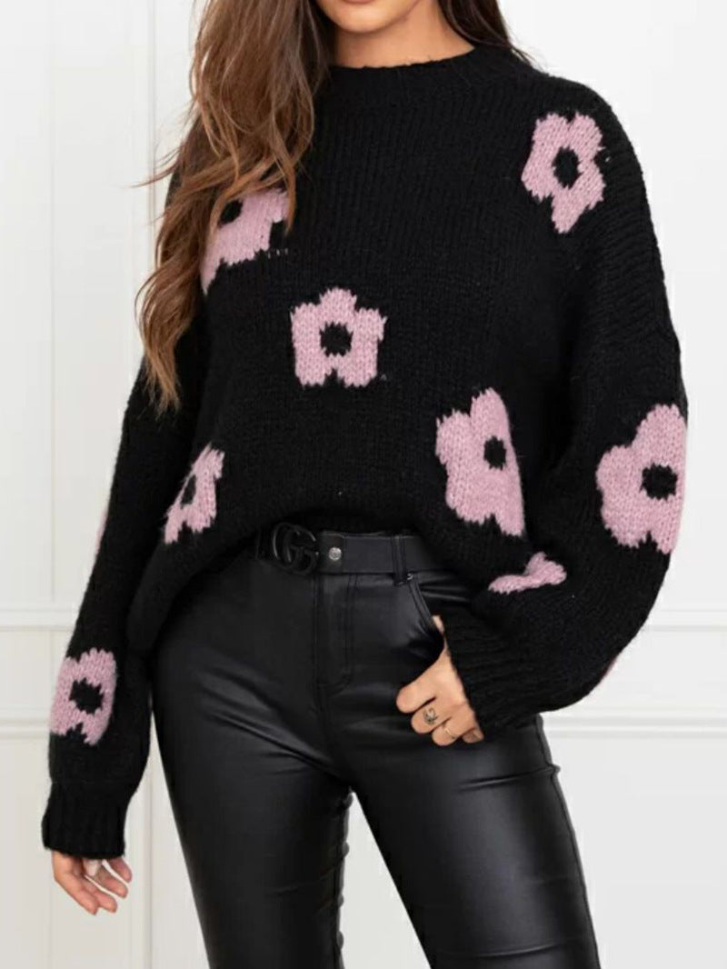 Autumn And Winter Women's Sweaters, Women's Floral Personalized Plus-size Trendy Sweaters See size chart under “more details”