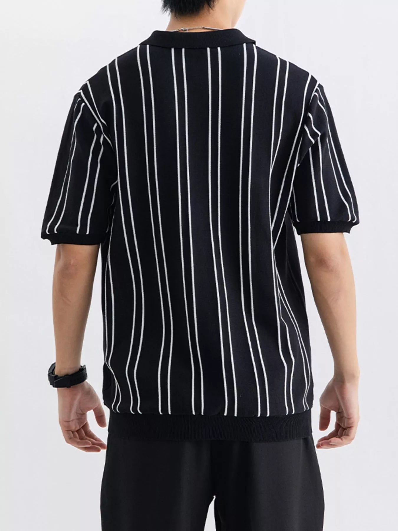Men's Plus Size Striped Casual Fit Polo