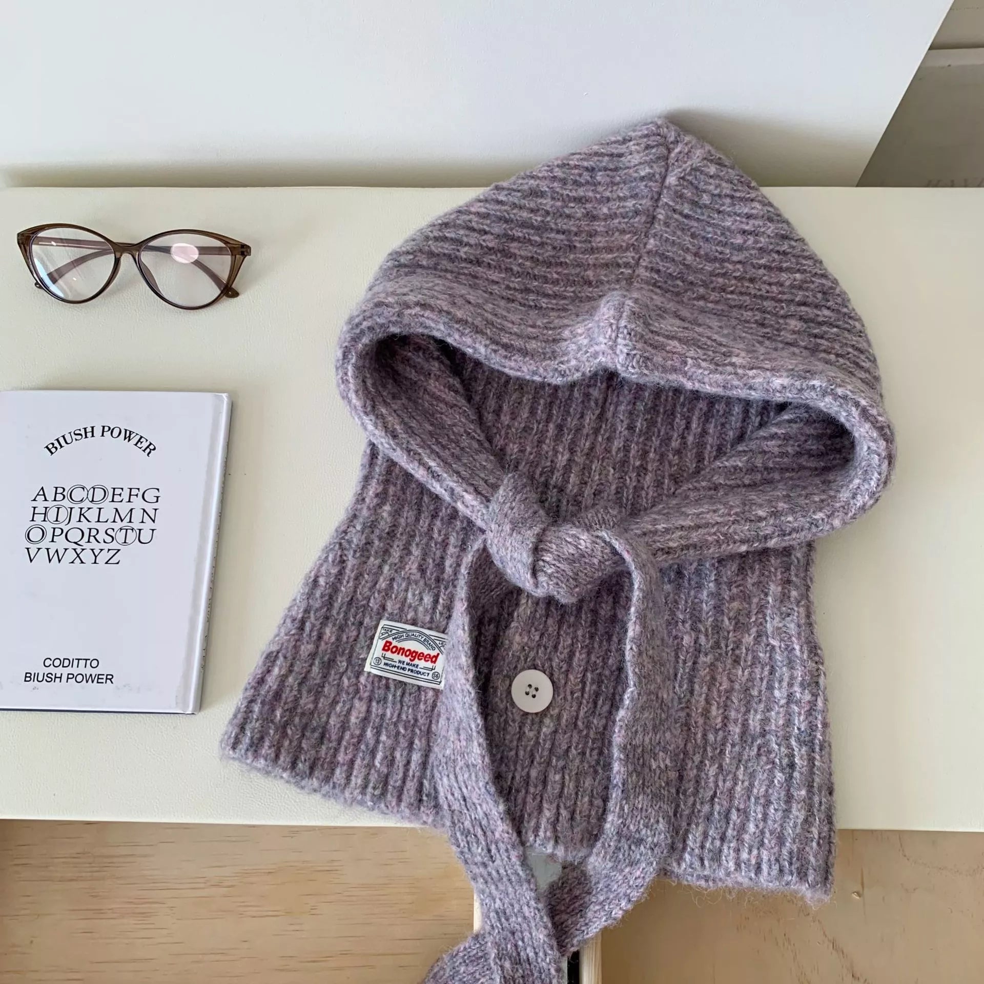 Wool Knitted Winter Scarf Hat - Unisex