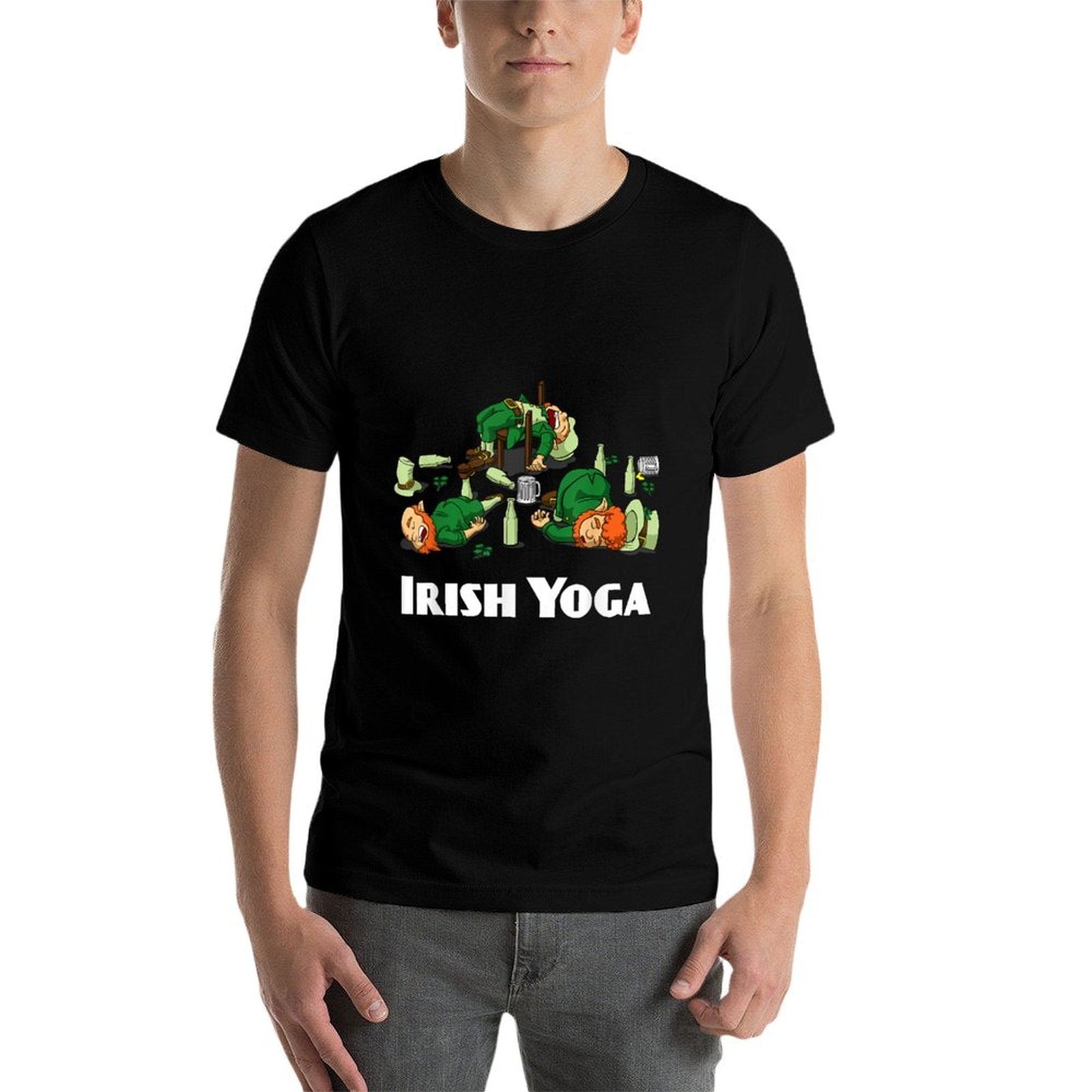 Irish Yoga Funny St. Patricks Day Leprechaun Matching Group  Moisture-wicking T-Shirt