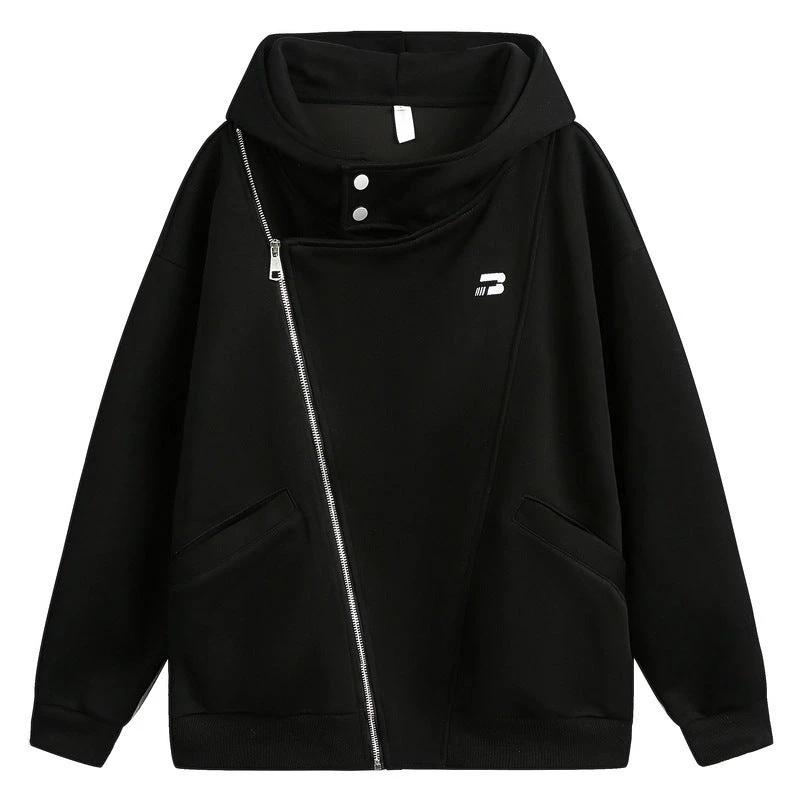 Men's Irregular Zipper Hooded Sweater