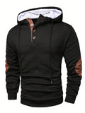 Men's Solid Color Loose Jacquard Hooded Sweater
