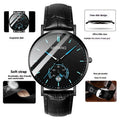 Stylish Black Technology Belt Refined Steel Casual Calendar Watch