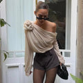 Fab-u-la’s Champagne Asymmetrical Draped Blouse