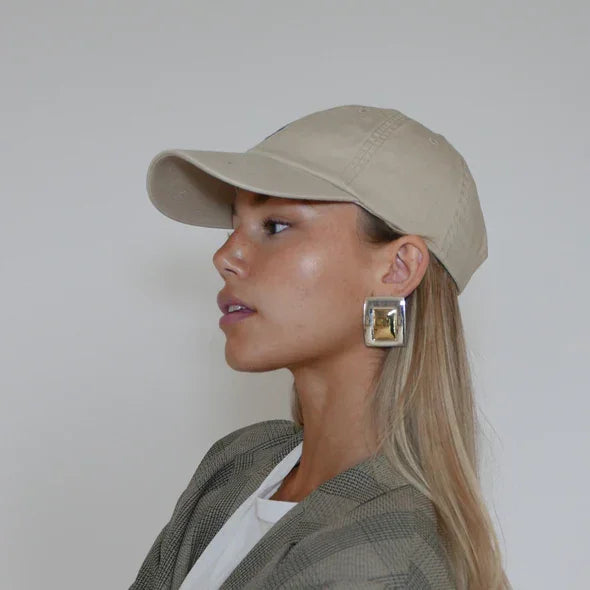 Fashionable Plated Rectangular Geometric Earrings