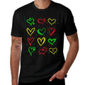 Heart Pattern Juneteenth Black History African American  Heathered Texture T-Shirt