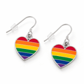 Rainbow Heart Hanging Earrings