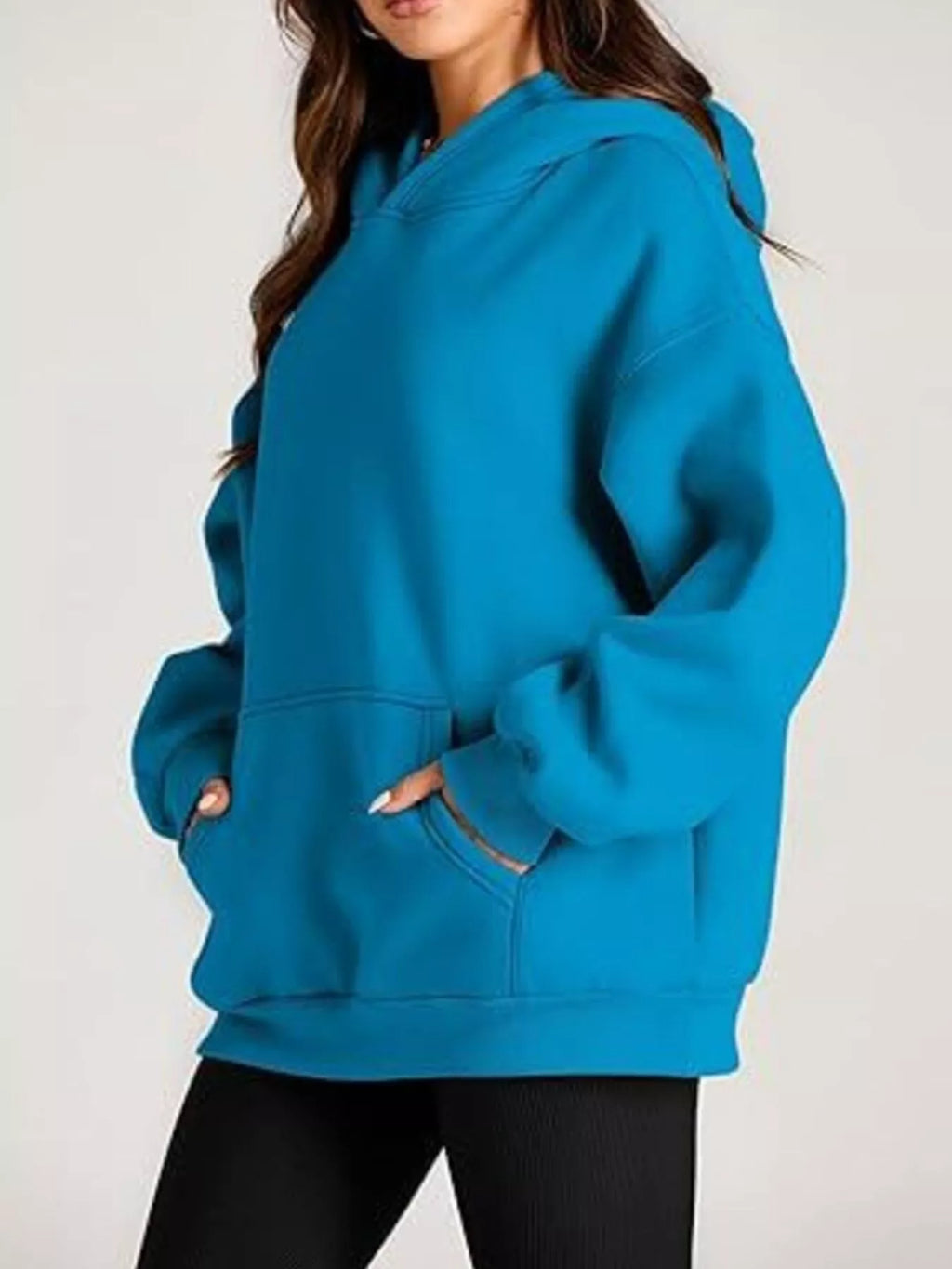 Women's Kangaroo Pocket Long Sleeve Hoodie Comfortable Pullover