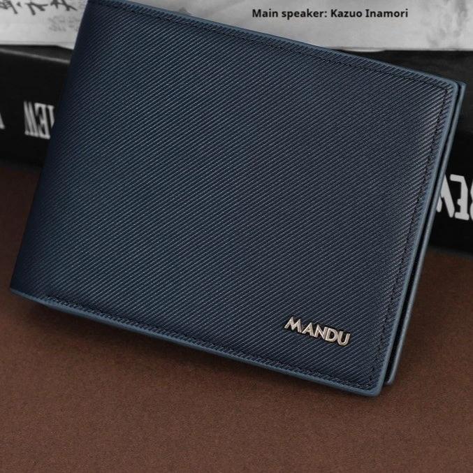 Men's PU Twill Short Anti-theft Swiping Multifunctional Wallet For Men