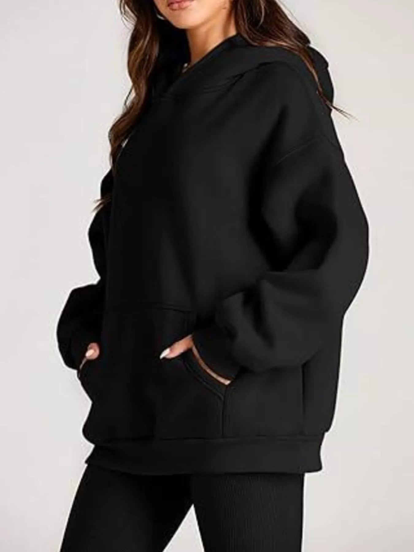 Women's Kangaroo Pocket Long Sleeve Hoodie Comfortable Pullover