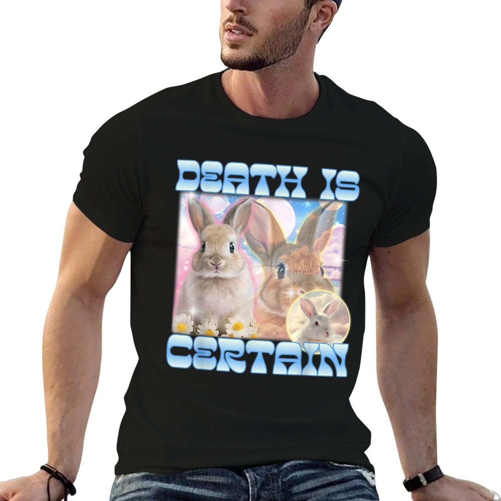 Death Is Certain Funny Meme Cringe Gen Z Y2K Retro Vintage  Easy-care T-Shirt