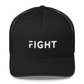 Fight Snapback Trucker Hat Embroidered in White Thread