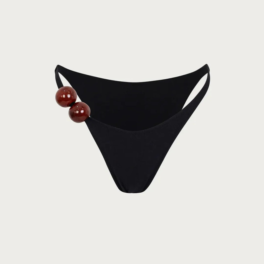 Fiji Flame Black Beaded Bikini Set