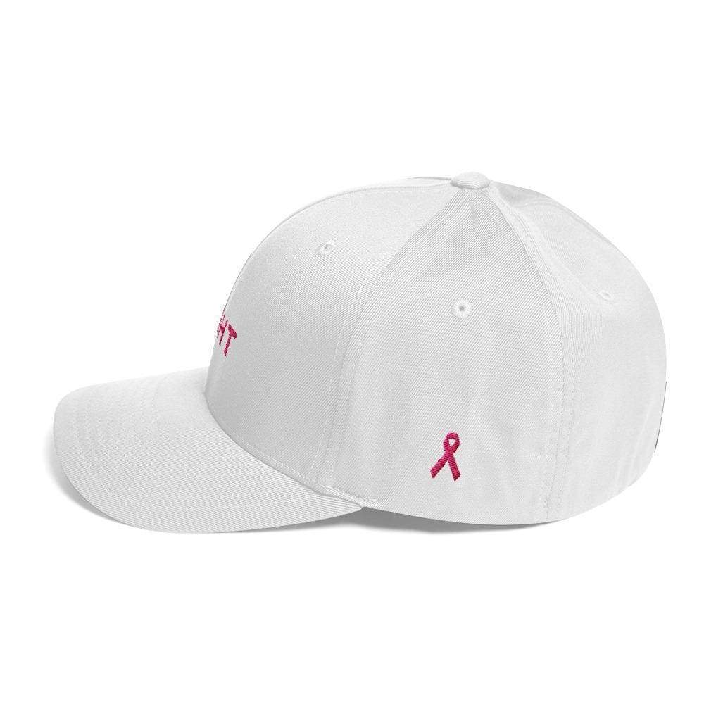Fitted Breast Cancer Awareness Hat with Fight & Pink Ribbon