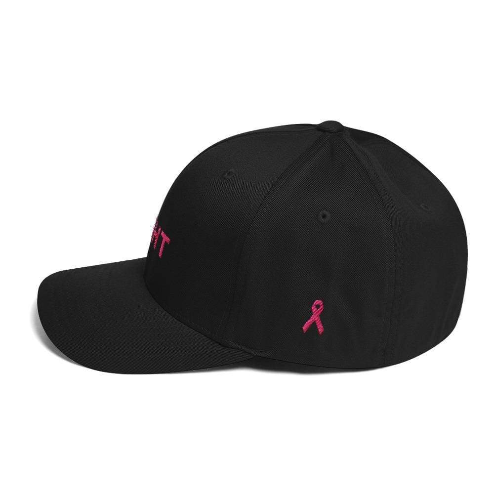 Fitted Breast Cancer Awareness Hat with Fight & Pink Ribbon
