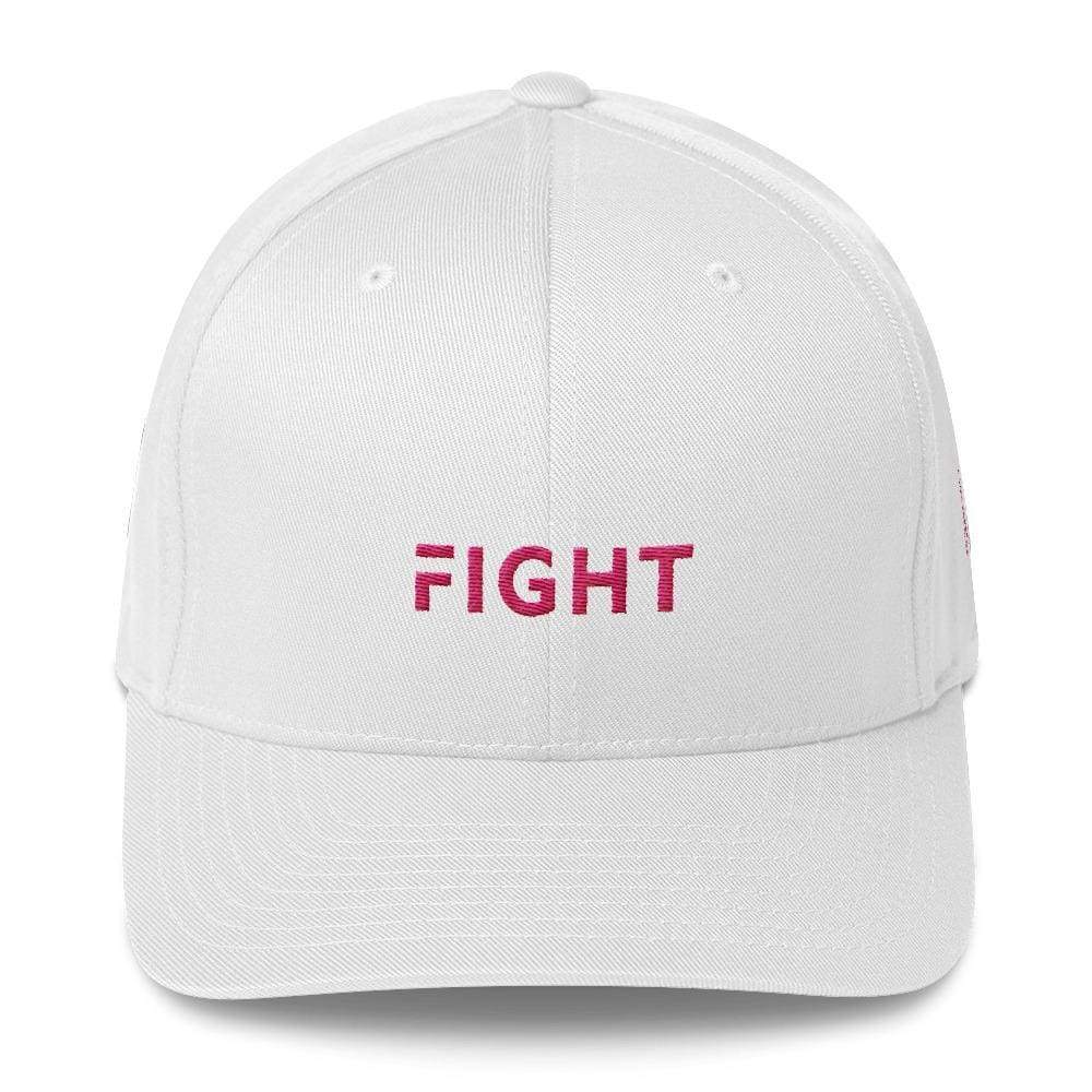 Fitted Breast Cancer Awareness Hat with Fight & Pink Ribbon