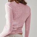 Flashback Pink Sequined Long Sleeve Top