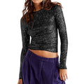 Flashback Black Sequined Long Sleeve Top