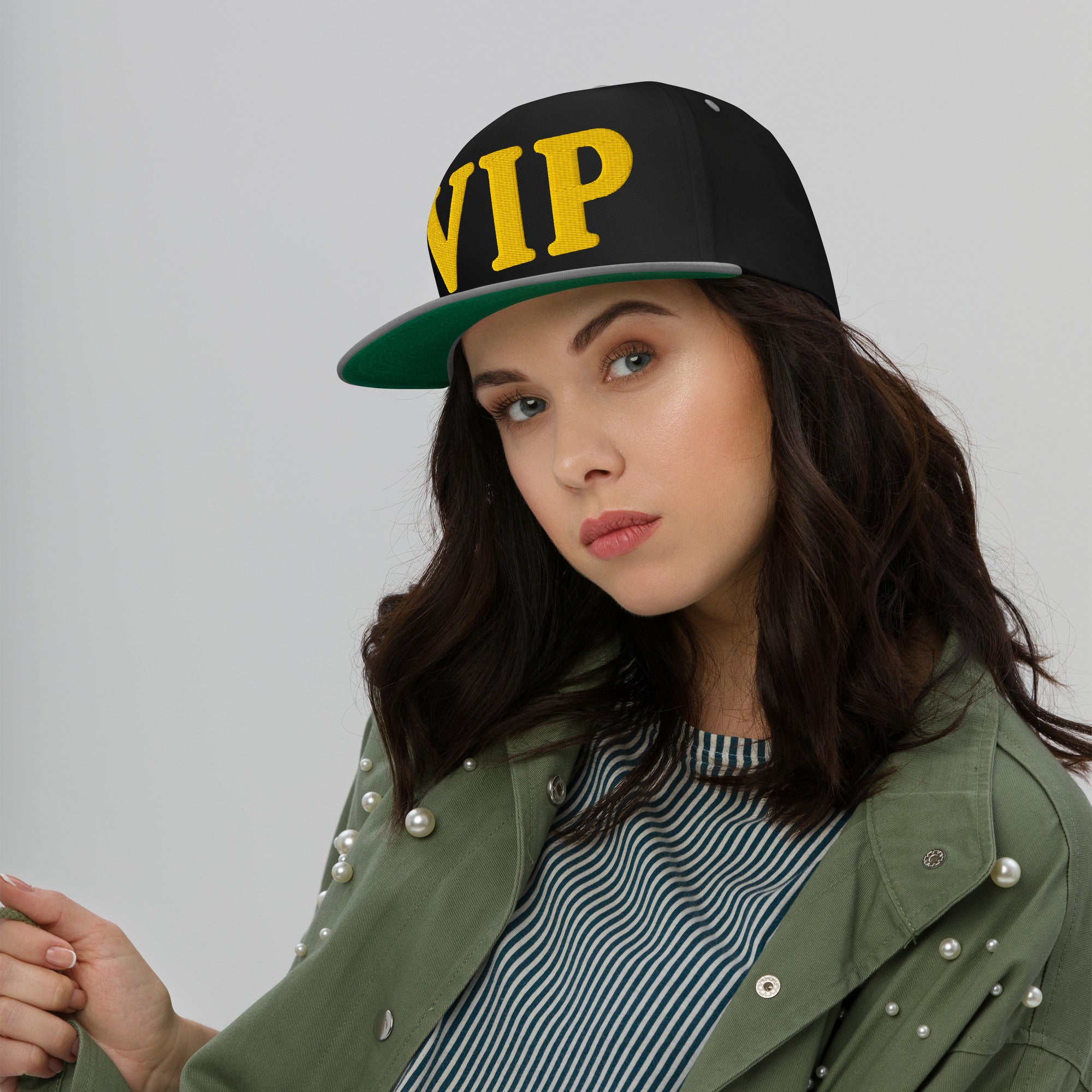 VIP Embroidered Flat Bill Cap