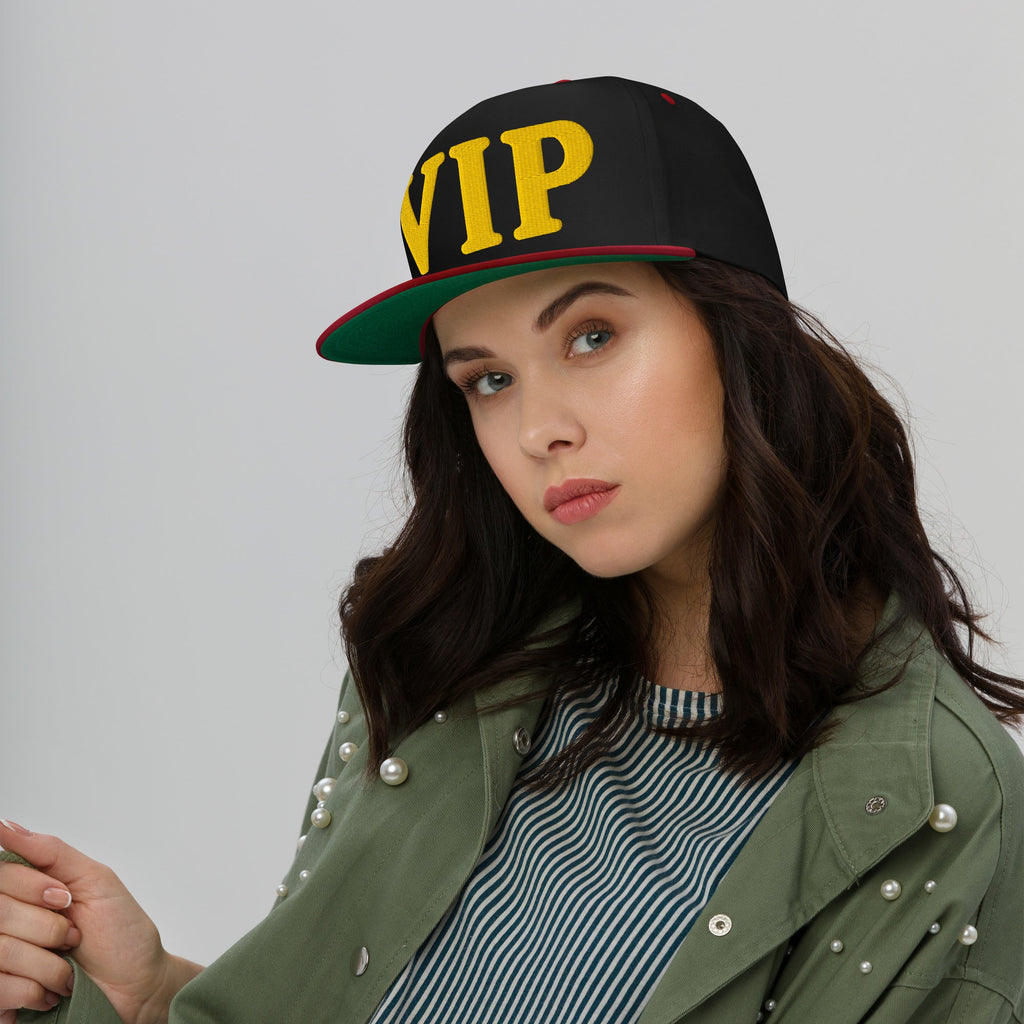 VIP Embroidered Flat Bill Cap