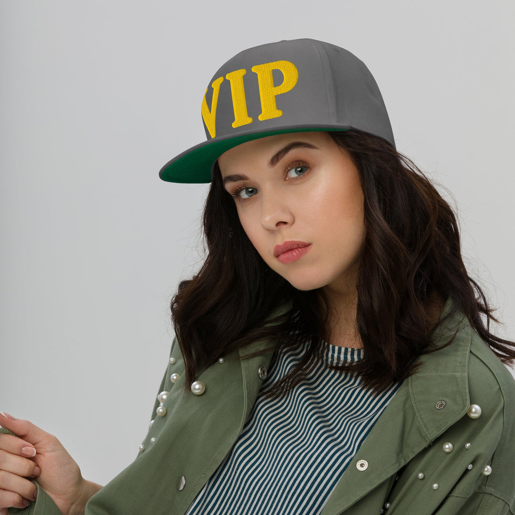 VIP Embroidered Flat Bill Cap