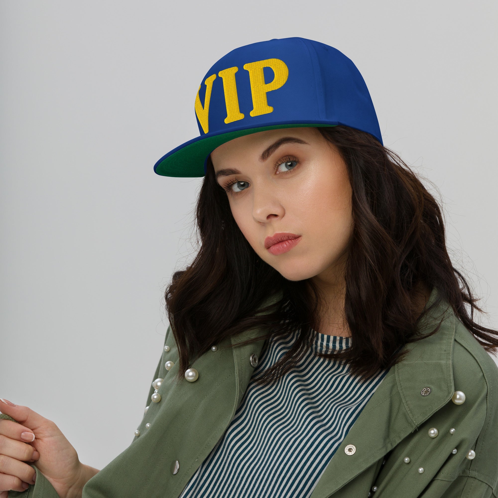 VIP Embroidered Flat Bill Cap