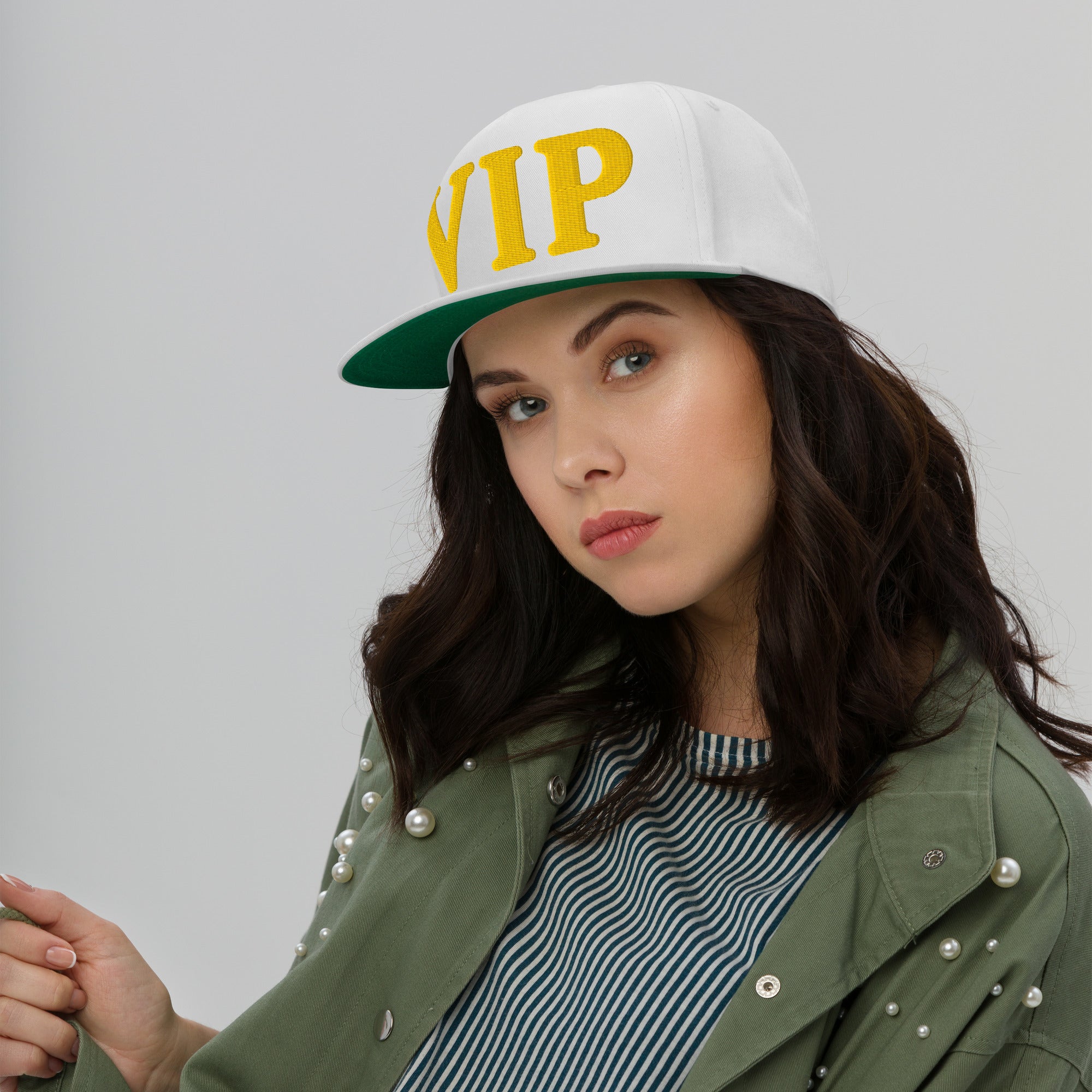 VIP Embroidered Flat Bill Cap