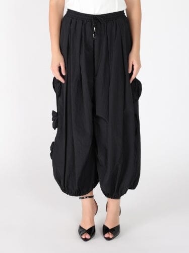Flower Applique Parachute Pants