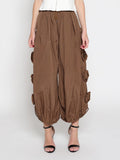 Flower Applique Parachute Pants