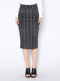 Flower Embroidered Midi Bodycon Pencil Skirt