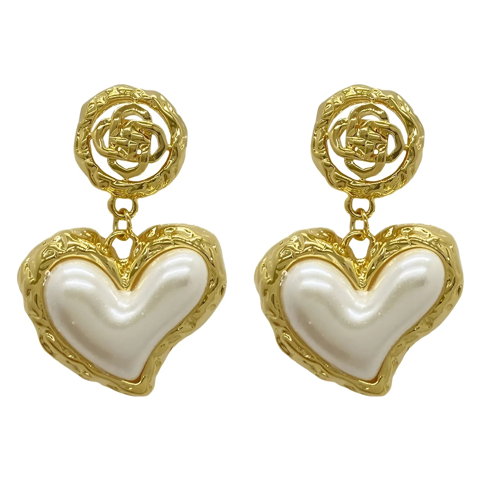Flower Heart Stone Earrings
