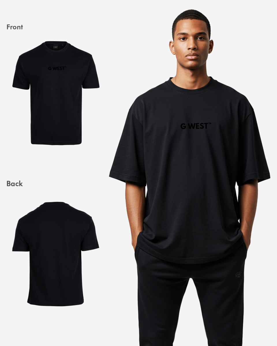 G West Mens Heavyweight Logo Wear Oversized T-Shirt