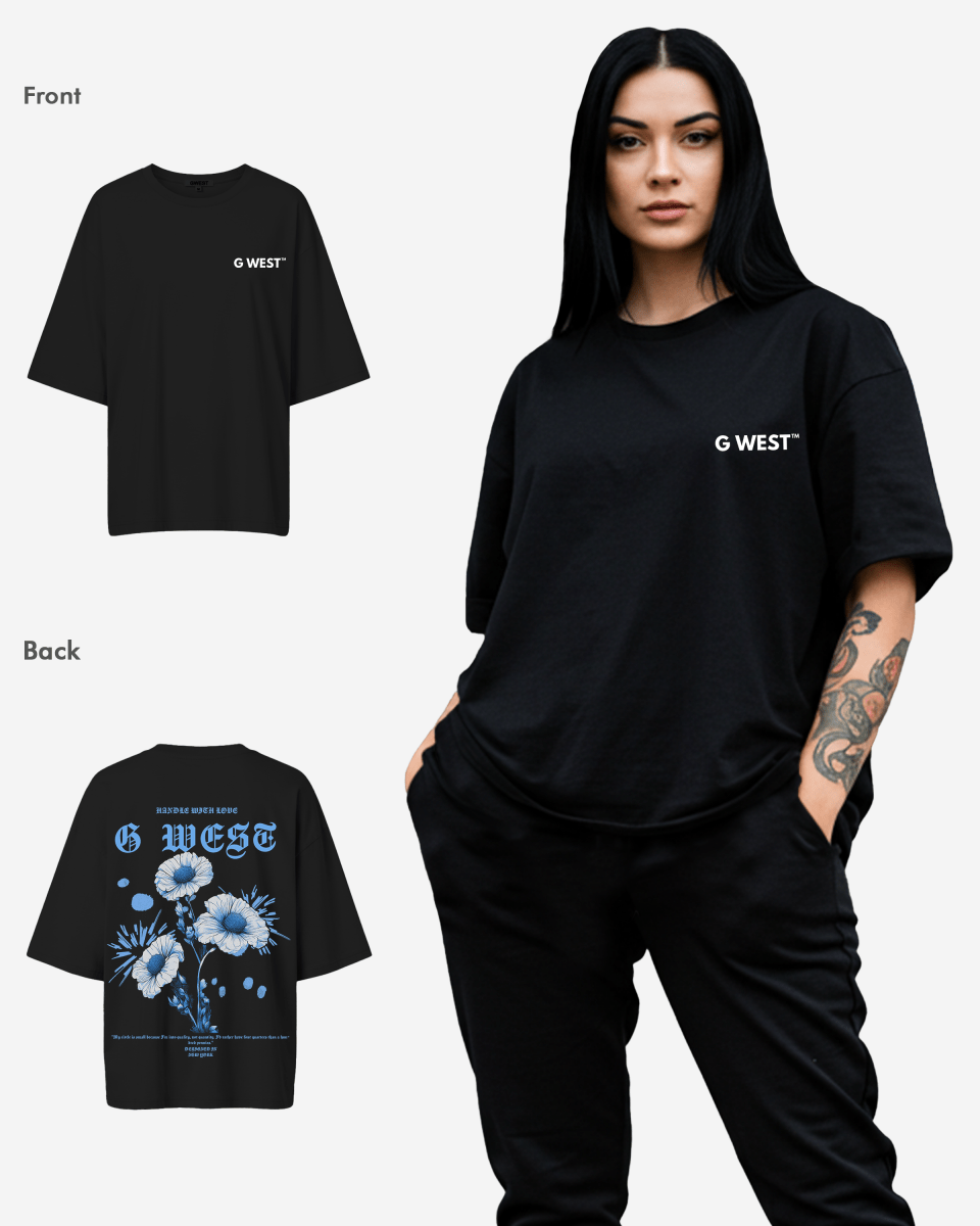 G West Womens Oversized Blue Garden Tee