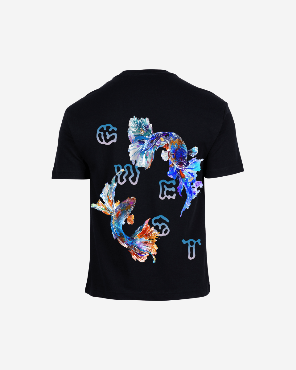 G West Mens Oversized Fish Lifestyle T Shirt
