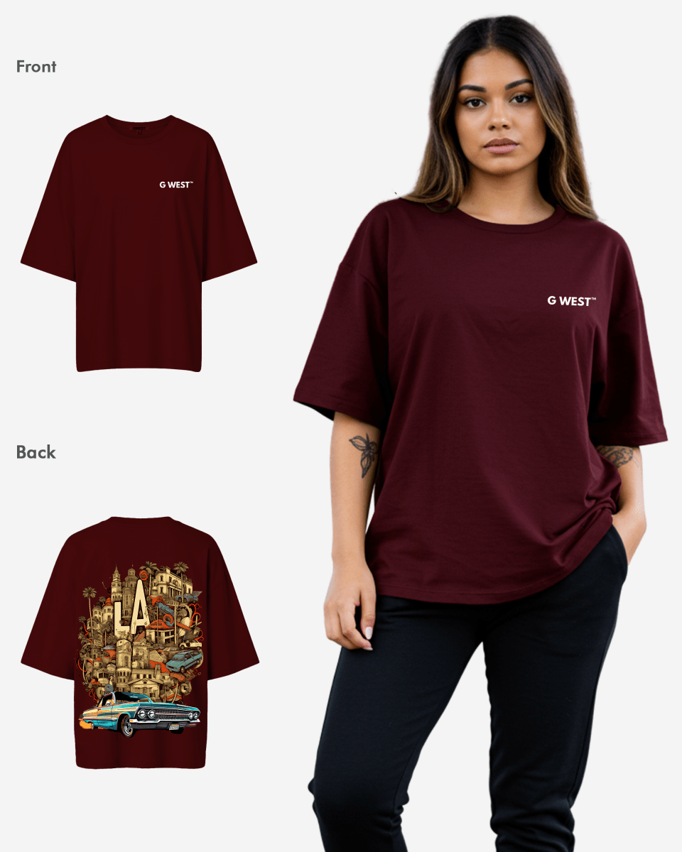 G West Womens Oversized La Culture Tee