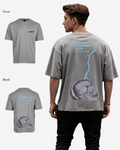 G West Oversized Lighting Skull T-Shirt Mens