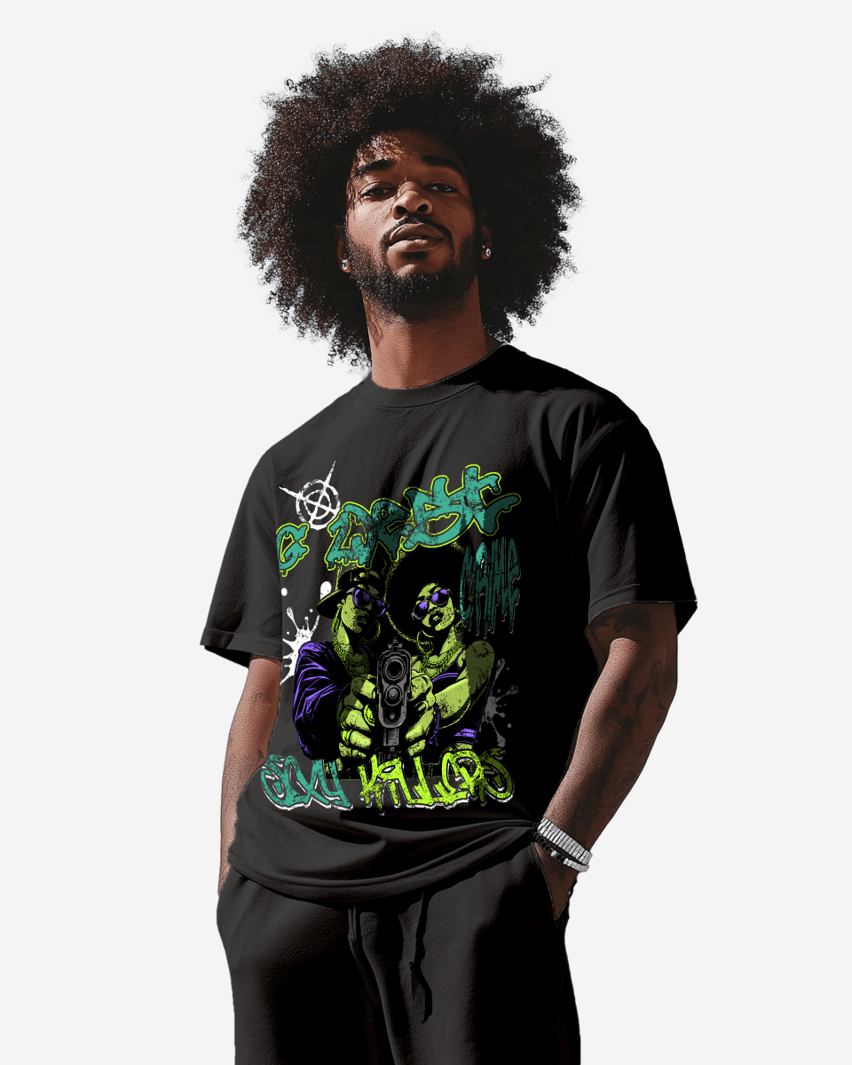 G West Rhinestone Trigger Twins Oversized Tee