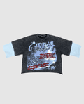 G WEST ROLLING SEAS 3/4 TWO TONE SLEEVE T SHIRT