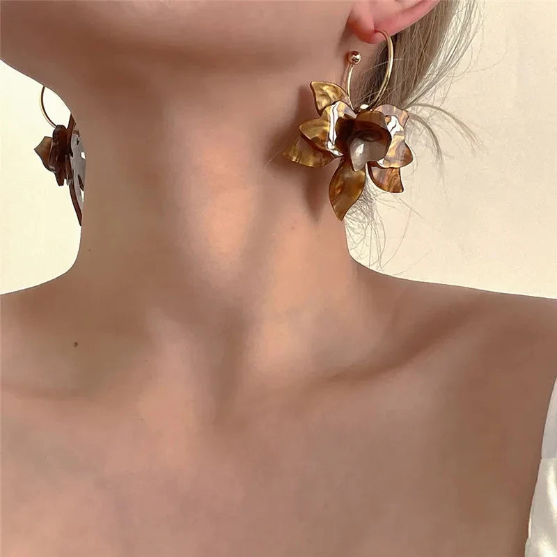 Gardenia Flower Earrings