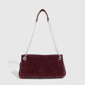 Garnet Suede Chain Shoulder Bag