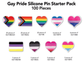 Gay Pride Silicone Pin Variety Bundle (100 Pieces)