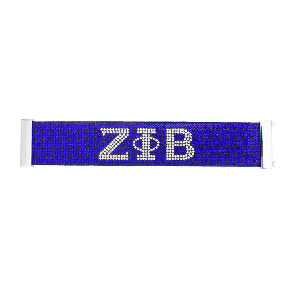 Magnetic Bracelet with Blue Rhinestone Sorority Accent, Stylish Fashion Jewelry