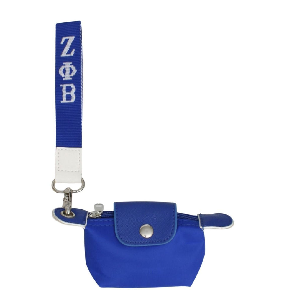 Nylon Mini Pouch Wristlet Strap in Sorority Blue – Stylish Casual Accessory