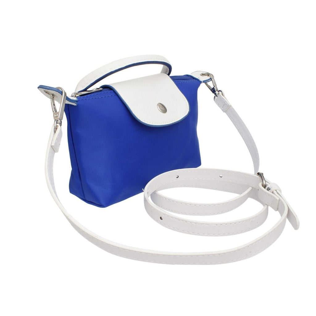 Mini Pouch with Handle Strap Nylon Blue Sorority Accessory Stylish